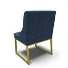 Cadeira Sala De Jantar Industrial Dourado Kit 4 Liz Suede D03