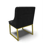 Cadeira Sala De Jantar Industrial Dourado Kit 4 Liz Suede Pre