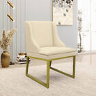 Cadeira Sala De Jantar Industrial Dourado Kit 6 Liz Linho D03