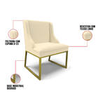 Cadeira Sala De Jantar Industrial Dourado Kit 6 Liz Linho D03