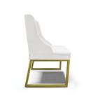 Cadeira Sala De Jantar Industrial Dourado Kit 6 Liz Sint Pu B