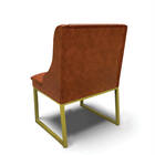 Cadeira Sala De Jantar Industrial Dourado Kit 6 Liz Sint Pu N