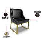 Cadeira Sala De Jantar Industrial Dourado Kit 6 Liz Sint Pu P
