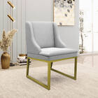 Cadeira Sala De Jantar Industrial Dourado Kit 6 Liz Suede Cin