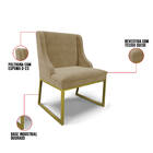 Cadeira Sala De Jantar Industrial Dourado Kit 6 Liz Suede D03