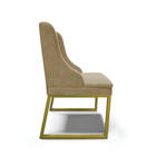 Cadeira Sala De Jantar Industrial Dourado Kit 6 Liz Suede D03
