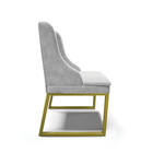 Cadeira Sala De Jantar Industrial Dourado Kit 6 Liz Suede D03