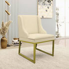 Cadeira Sala De Jantar Industrial Dourado Kit 8 Liz Linho Beg