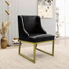 Cadeira Sala De Jantar Industrial Dourado Kit 8 Liz Sint Pu D