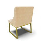 Cadeira Sala De Jantar Industrial Dourado Kit 8 Liz Suede D03