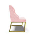 Cadeira Sala De Jantar Industrial Dourado Kit 8 Liz Suede D03