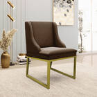 Cadeira Sala De Jantar Industrial Dourado Kit 8 Liz Suede Mar