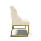 Cadeira Sala De Jantar Industrial Dourado Kit 8 Liz Veludo D0