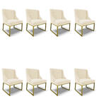 Cadeira Sala De Jantar Industrial Dourado Kit 8 Liz Veludo D0