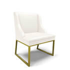 Cadeira Sala De Jantar Industrial Dourado Liz Sintético Branc