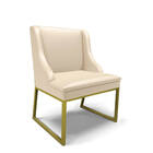 Cadeira Sala De Jantar Industrial Dourado Liz Sintético D03 -