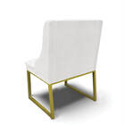 Cadeira Sala De Jantar Industrial Dourado Liz Sintético Pu Br