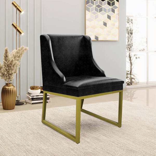 Cadeira Sala De Jantar Industrial Dourado Liz Sintético Pu D0