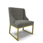 Cadeira Sala De Jantar Industrial Dourado Liz Suede D03 - D'r