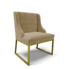 Cadeira Sala De Jantar Industrial Dourado Liz Suede D03 - D'r