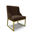 Cadeira Sala De Jantar Industrial Dourado Liz Suede D03 - D'r