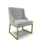 Cadeira Sala De Jantar Industrial Dourado Liz Suede D03 - D'r