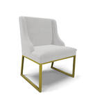 Cadeira Sala De Jantar Industrial Dourado Liz Veludo Cinza D0