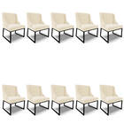 Cadeira Sala De Jantar Industrial Preto Kit 10 Liz Veludo Beg