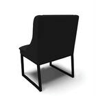 Cadeira Sala De Jantar Industrial Preto Kit 2 Liz Linho D03 -