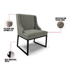 Cadeira Sala De Jantar Industrial Preto Kit 2 Liz Linho D03 -