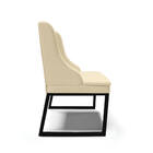 Cadeira Sala De Jantar Industrial Preto Kit 2 Liz Linho D03 -