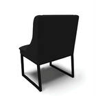 Cadeira Sala De Jantar Industrial Preto Kit 2 Liz Linho Preto