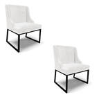 Cadeira Sala De Jantar Industrial Preto Kit 2 Liz Sint Pu D03