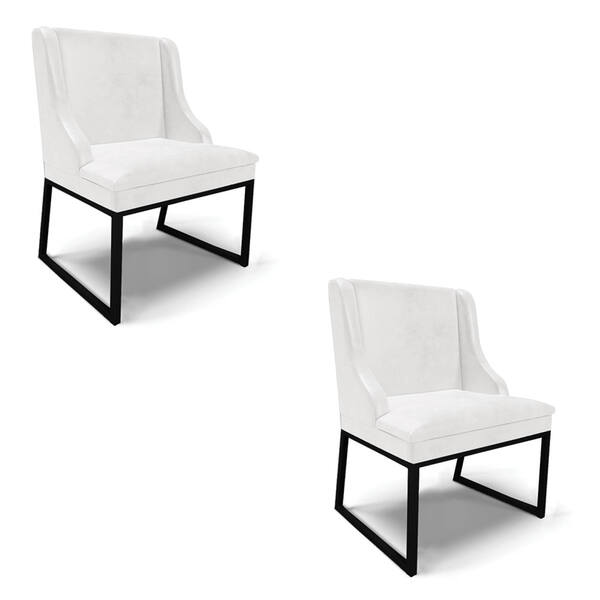 Cadeira Sala De Jantar Industrial Preto Kit 2 Liz Sint Pu D03