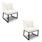 Cadeira Sala De Jantar Industrial Preto Kit 2 Liz Sintético B