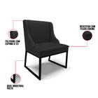 Cadeira Sala De Jantar Industrial Preto Kit 2 Liz Sintético P