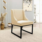 Cadeira Sala De Jantar Industrial Preto Kit 2 Liz Suede Bege