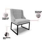 Cadeira Sala De Jantar Industrial Preto Kit 2 Liz Suede Cinza