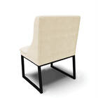 Cadeira Sala De Jantar Industrial Preto Kit 2 Liz Veludo Bege