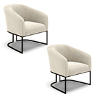 Cadeira Sala De Jantar Industrial Preto Kit 2 Stella Bouclê D