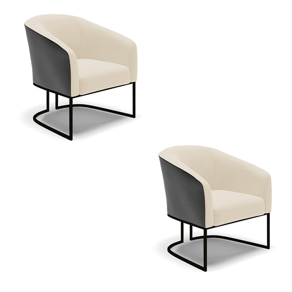 Cadeira Sala De Jantar Industrial Preto Kit 2 Stella Pto/linh