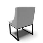 Cadeira Sala De Jantar Industrial Preto Kit 4 Liz Linho D03 -