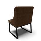 Cadeira Sala De Jantar Industrial Preto Kit 4 Liz Suede Marro