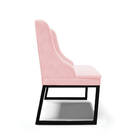 Cadeira Sala De Jantar Industrial Preto Kit 4 Liz Suede Rosa