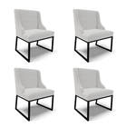 Cadeira Sala De Jantar Industrial Preto Kit 4 Liz Veludo D03