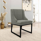 Cadeira Sala De Jantar Industrial Preto Kit 6 Liz Linho D03 -