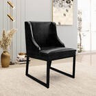 Cadeira Sala De Jantar Industrial Preto Kit 6 Liz Sint Pu Pre