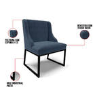 Cadeira Sala De Jantar Industrial Preto Kit 6 Liz Suede Azul