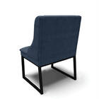 Cadeira Sala De Jantar Industrial Preto Kit 6 Liz Suede Azul