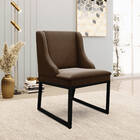 Cadeira Sala De Jantar Industrial Preto Kit 6 Liz Suede Marro